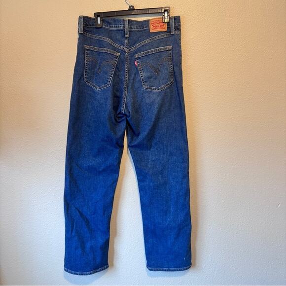 Levi’s Blue Ribcage Straight Button Fly Jeans Womens 32 Casual Classic Denim - Picture 8 of 12